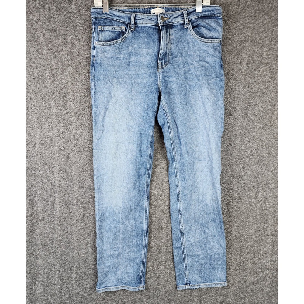 H&M Jeans Womens 12 Conscious Straight Leg Light Blue Stretch EUC